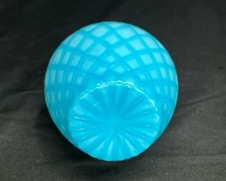 Antique Webb Blue Diamond Satin Bud Vase