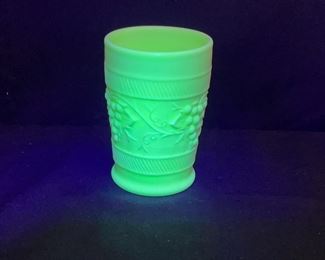 Northwood Custard Glass Grape Vine Tumbler