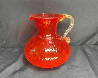 Hand Blown Amerbina Glass Pitcher