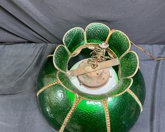 Green & Red Stained Glass Chanderlier