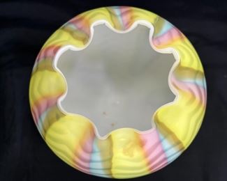 Antique Mt. Washington Rainbow Satin Rose Bowl