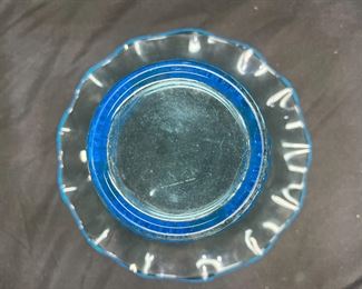 1930's Blue Hocking Sweet Pea Open Rose Vase