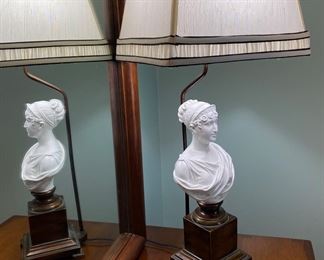 Bust of Lady Woman Vintage Lamp