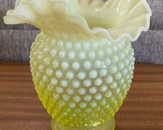 Fenton 6” Opalescent Hobnail Vase