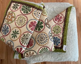 LL Bean Blooming Circles (Pair of Shams will be sold together) Two Queen Comforters / Quilts will be priced separately