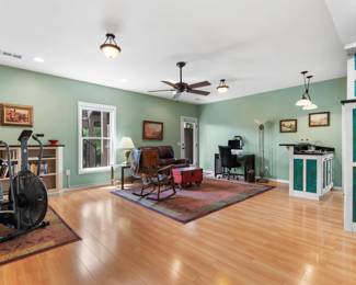 Exercise Bike, Books, Leather Reclining Loveseat