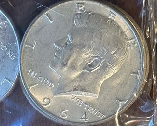 1964 SILVER Kennedy Half Dollars