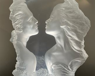 Limited Edition Signed Sculpture by MICHAEL WILKINSON "Lodestone" (255/300) on Custom "Michelangelo" Lighted Pedestal