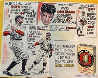 MAIL POUCH by Clem Boddington Chewing Tobacco Advertisement Baseball Art