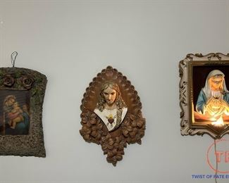 Antique Catholic Religious Wall Plaques