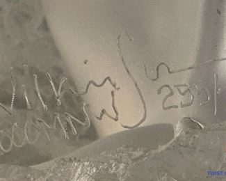 Limited Edition Signed Sculpture by MICHAEL WILKINSON "Lodestone" (255/300) on Custom "Michelangelo" Lighted Pedestal