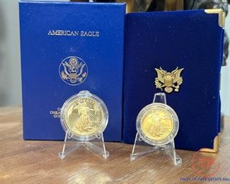 1987 One Ounce GOLD Fifty Dollar Coin AND 1987 Half Ounce GOLD Twenty-Five Dollar Coin