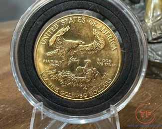 1986 One Ounce GOLD Fifty Dollar Coin AND 1986 Half Ounce GOLD Twenty-Five Dollar Coin