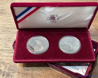 1983 and 1984 Olympic SILVER Dollar Set