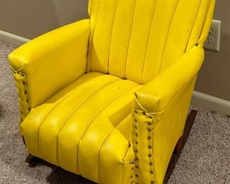 Child's Vintage Yellow Vinyl Rocker