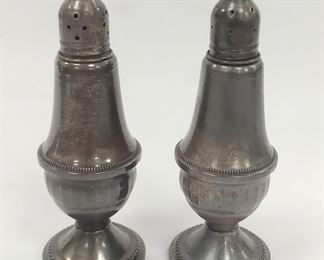 PAIR OF DUCHIN WEIGHTED STERLING SHAKERS WITH GLASS
