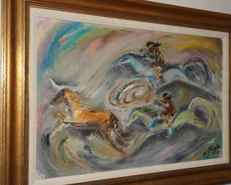 "Apache Roper" Original Oil by DeGrazia with provenance.