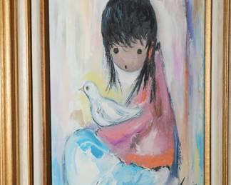 Limited Ed. Little Girl Giclee Signed DeGrazia 
