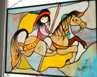 Limited Ed. Signed DeGrazia Stained Glass Panel
