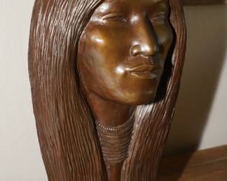 "Iza" Native American Bronze Bust # 2/15 Signed Allan Houser '85