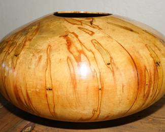 Large 18" Diameter Leopard Maple Wood Bowl by Ed Moulthrop 