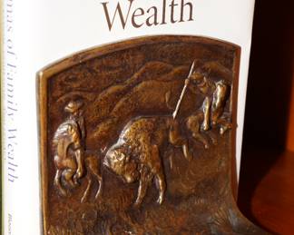 1920's buffalo bronze bookends-pair