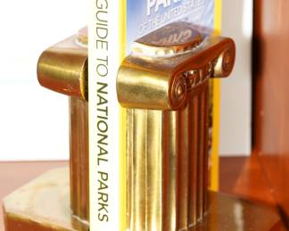 Vintage brass column bookends