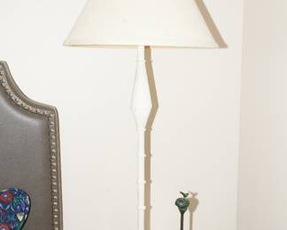 Tall white iron floor lamp