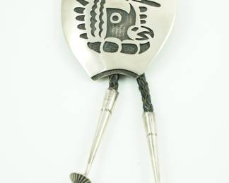 Etched Eagle bolo tie-Lewis Quiyo