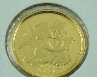 1/10oz gold kissing cherubs-year 2000