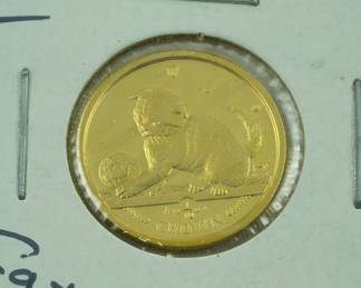 1/10oz gold cat-year 2000