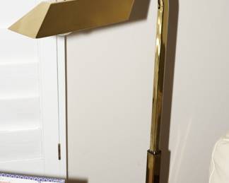 Brass adjustable reading floor lamp