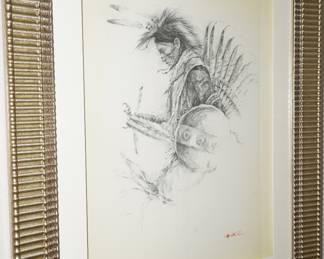 "Comanche Dancer" in graphite by Andre Kohn