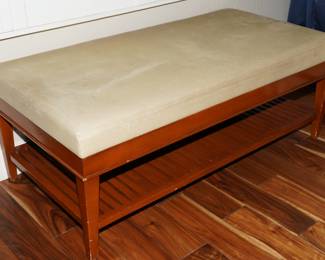 Leather topped bench