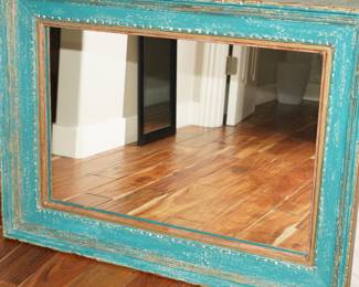 Distressed vintage wall mirror