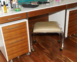 BDI Furniture utility desk with file cabinets.  BDI Furniture is a high end very expensive brand by the way. 