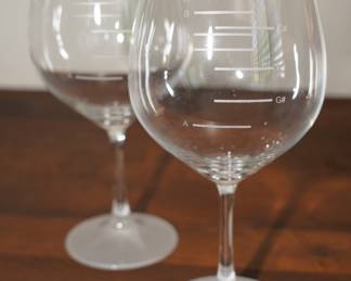 Major Scale red wine glasses x 2