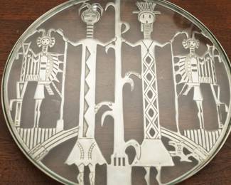 Set of 2 pewter corn stalk maiden trivets