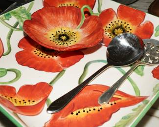 Clay art poppy chip & dip set