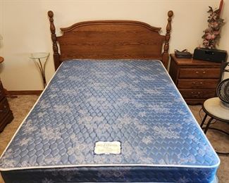Full size headboard, mattress and boxspring 