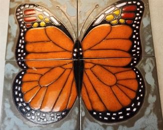 Vintage butterfly tiles