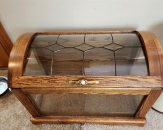 Glass and wood chest
