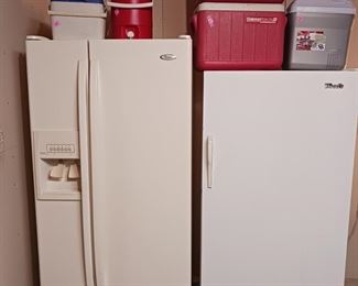 Whirlpool refrigerator with ice maker and woods/Whirlpool Freezer