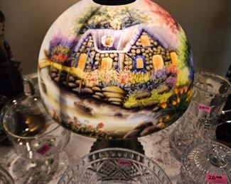 Hand painted Fenton lamp