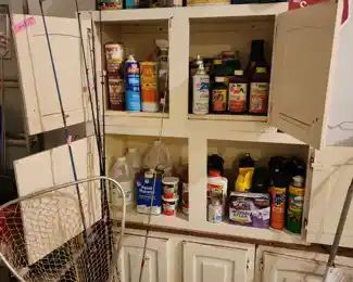 Fishing poles and a net