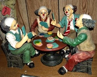 Nice clown collection.  Set of poker players.