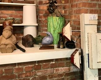 Santa Mold, signed Cabbage cups, Bison, De Martini large wall sculpture