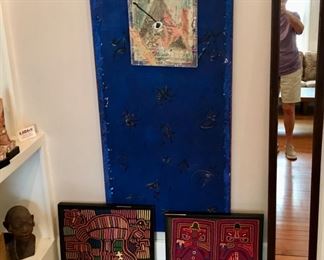 Mitzo? from 1990 Solo exhibit in Trump Towers, original price up to $10,000! Can't read Japanese rice writing signature, Guatamala/Beleize Folk Fabrics