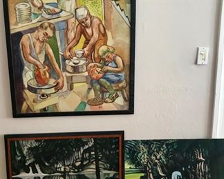 Helen West Heller 'Lost" fresco mural (one of several), Two Henry Troys (all $30 a piece) ... Individually $80-100