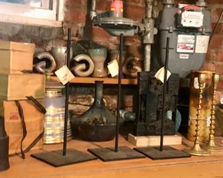 Japanese ceramics in boxs, Nancy Jurs, gas meter NFS